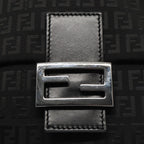 FENDI Zucchino Canvas Mamma Shoulder Bag Blackmr359
