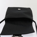 FENDI Zucchino Canvas Mamma Shoulder Bag Blackmr359