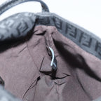 FENDI Zucchino Canvas Mamma Shoulder Bag Blackmr359