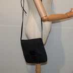 FENDI Zucchino Canvas Mamma Shoulder Bag Blackmr359