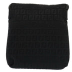 FENDI Zucchino Canvas Mamma Shoulder Bag Blackmr359