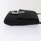 FENDI Zucchino Canvas Mamma Shoulder Bag Blackmr359
