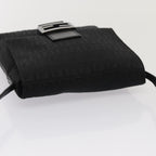 FENDI Zucchino Canvas Mamma Shoulder Bag Blackmr359