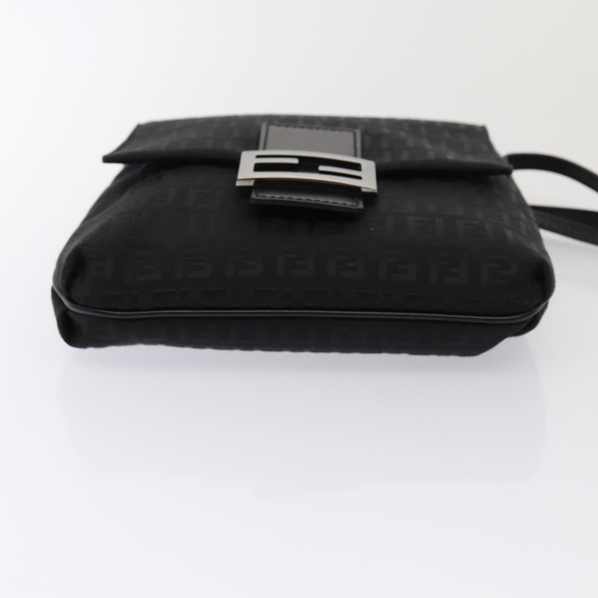 FENDI Zucchino Canvas Mamma Shoulder Bag Blackmr359