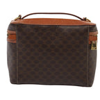 CELINE Macadam Canvas Vanity Shoulder Bag PVC Leather Brown Gold Auth mr433