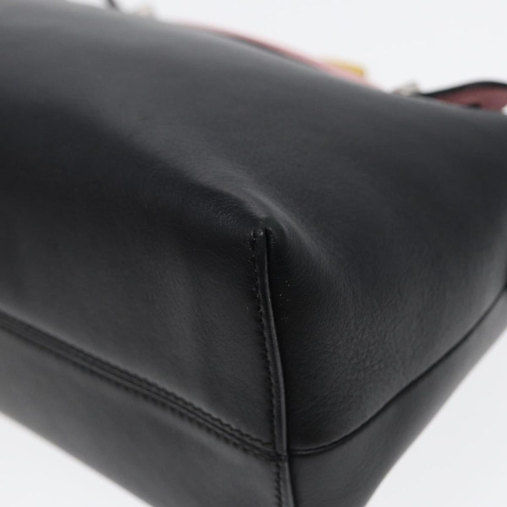 FENDI By The Way Medium Hand Bag Leather 2way Black Silvermr464