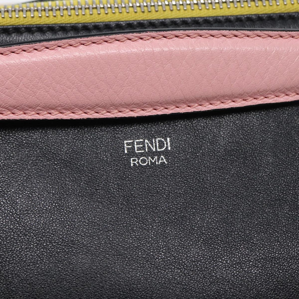 FENDI By The Way Medium Hand Bag Leather 2way Black Silvermr464