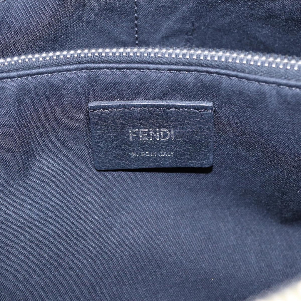 FENDI By The Way Medium Hand Bag Leather 2way Black Silvermr464