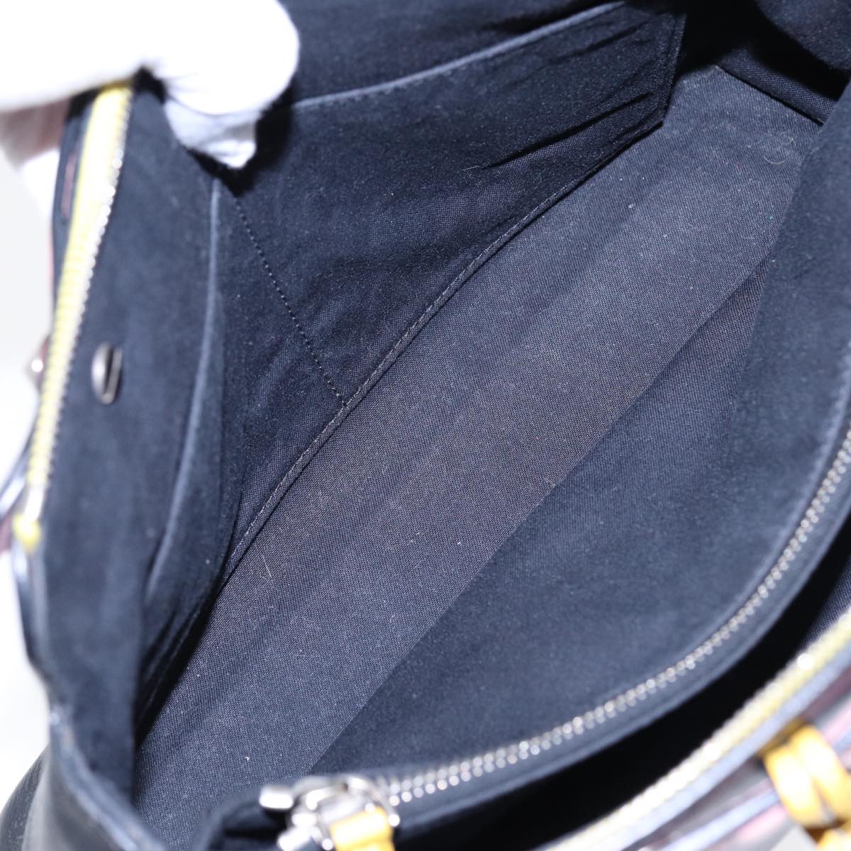 FENDI By The Way Medium Hand Bag Leather 2way Black Silvermr464