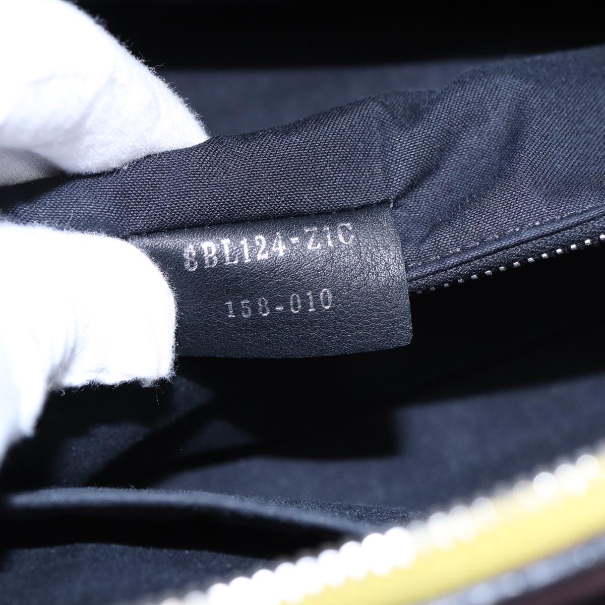 FENDI By The Way Medium Hand Bag Leather 2way Black Silvermr464