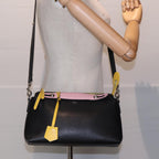 FENDI By The Way Medium Hand Bag Leather 2way Black Silvermr464