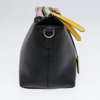 FENDI By The Way Medium Hand Bag Leather 2way Black Silvermr464