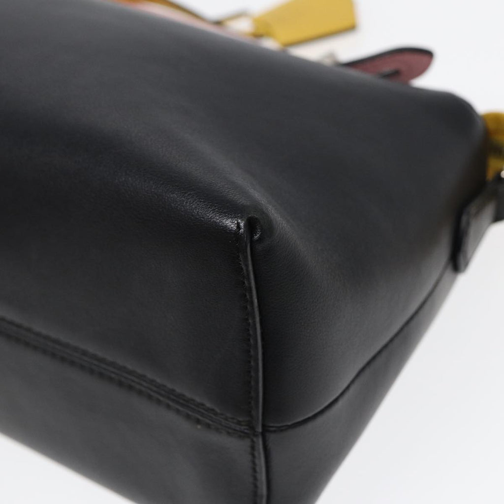 FENDI By The Way Medium Hand Bag Leather 2way Black Silvermr464