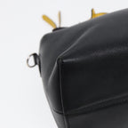 FENDI By The Way Medium Hand Bag Leather 2way Black Silvermr464