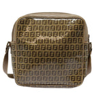 FENDI Zucchino Canvas Shoulder Bag Beigemr470