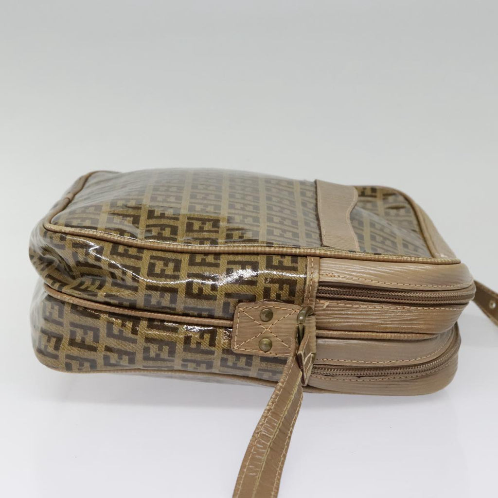 FENDI Zucchino Canvas Shoulder Bag Beigemr470