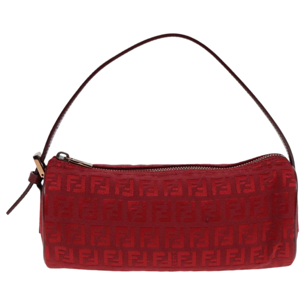 FENDI Zucchino Canvas Pouch Red Silvermr496