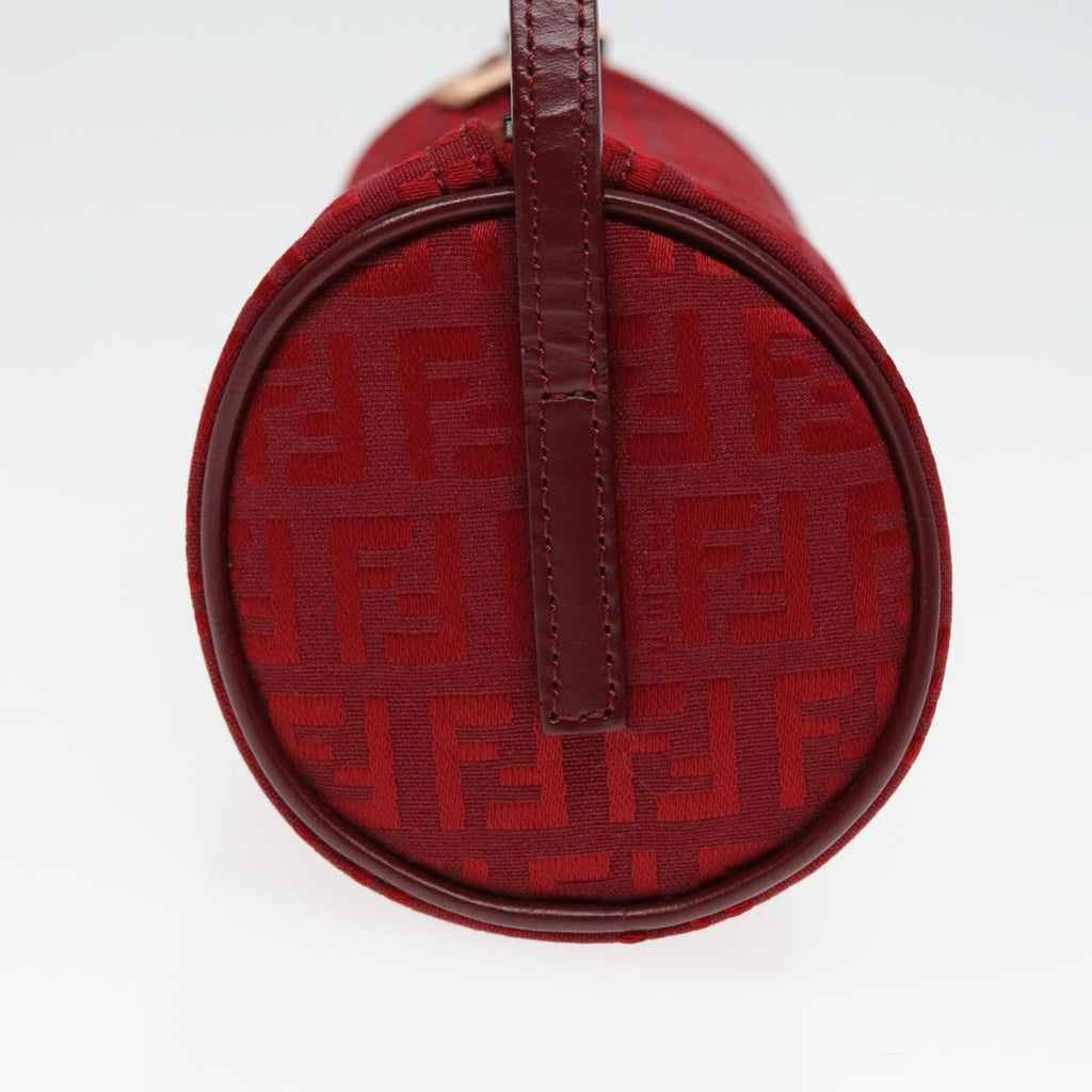 FENDI Zucchino Canvas Pouch Red Silvermr496