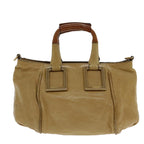 Chloe Etel Shoulder Bag Leather Beige Silver mr503
