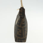 FENDI Zucca Canvas Chain Ladybug Accessory Pouch Brown Blackmr567A