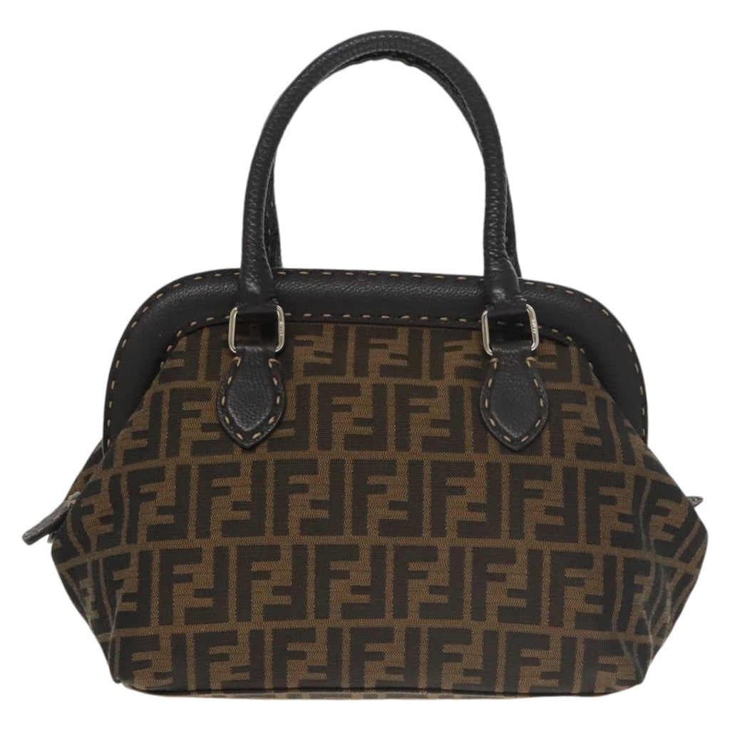 FENDI Zucca Canvas Hand Bag Brown Black 8BN123mr719