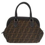 FENDI Zucca Canvas Hand Bag Brown Black 8BN123mr719