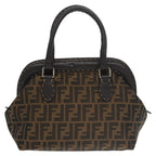 FENDI Zucca Canvas Hand Bag Brown Black 8BN123mr719