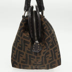 FENDI Zucca Canvas Hand Bag Brown Black 8BN123mr719