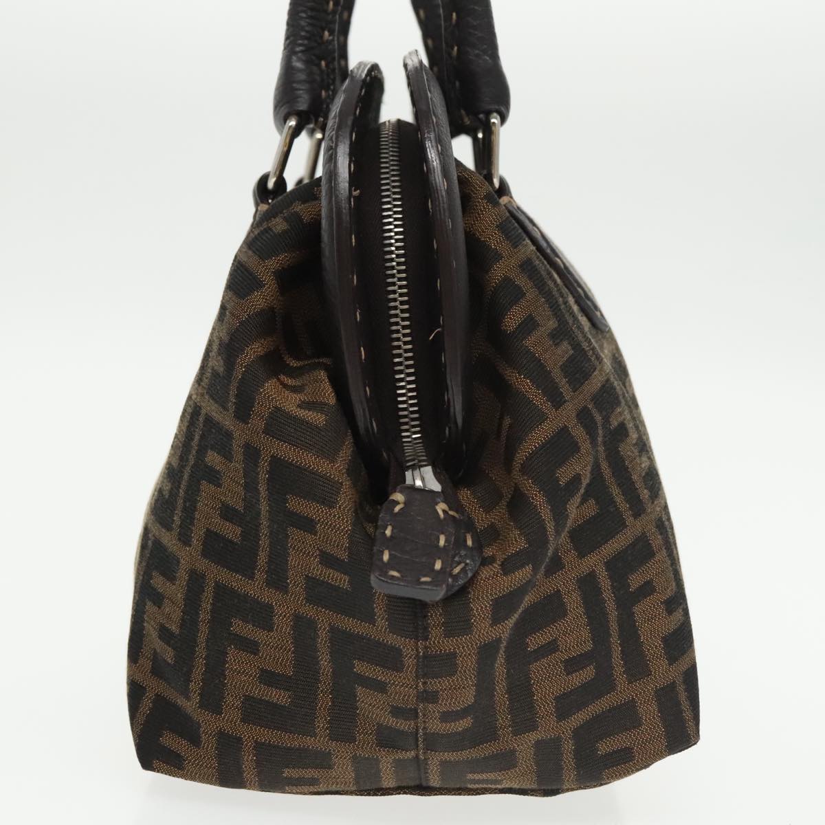 FENDI Zucca Canvas Hand Bag Brown Black 8BN123mr719