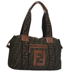 FENDI Zucca Canvas Tote Bag Brown Blackmr739