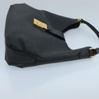 FENDI Zucchino Canvas Shoulder Bag Blackmr746