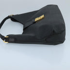 FENDI Zucchino Canvas Shoulder Bag Blackmr746