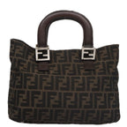 FENDI Zucca Canvas Tote Bag Brown Blackmr764