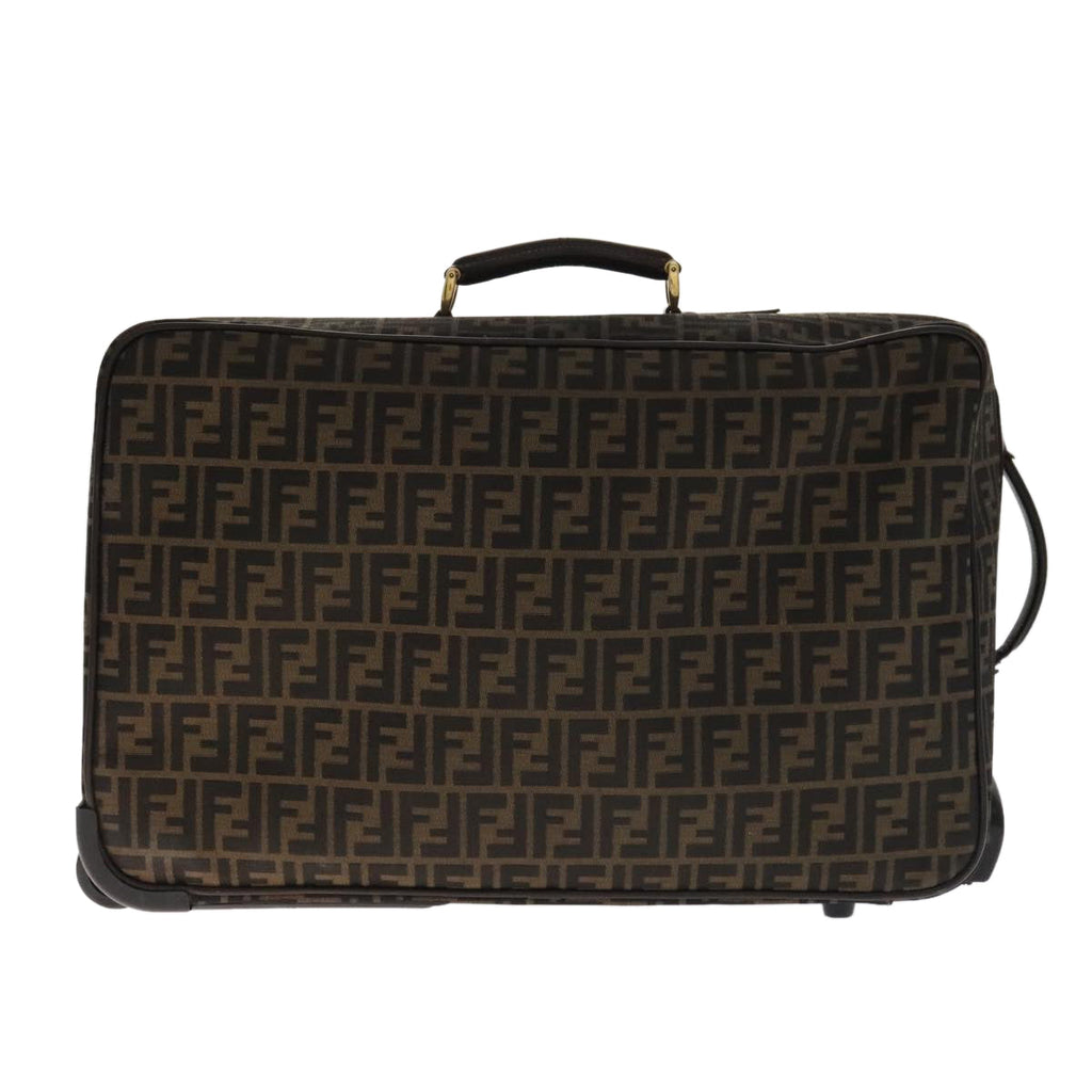 FENDI Zucca Canvas Carry Case Boston Bag Black Brownmr869