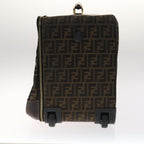 FENDI Zucca Canvas Carry Case Boston Bag Black Brownmr869
