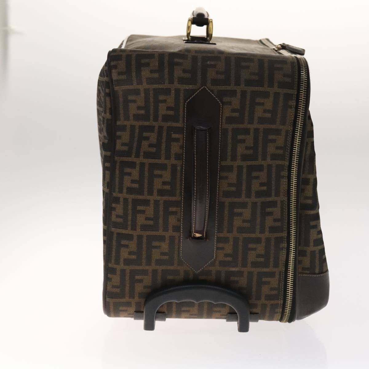 FENDI Zucca Canvas Carry Case Boston Bag Black Brownmr869