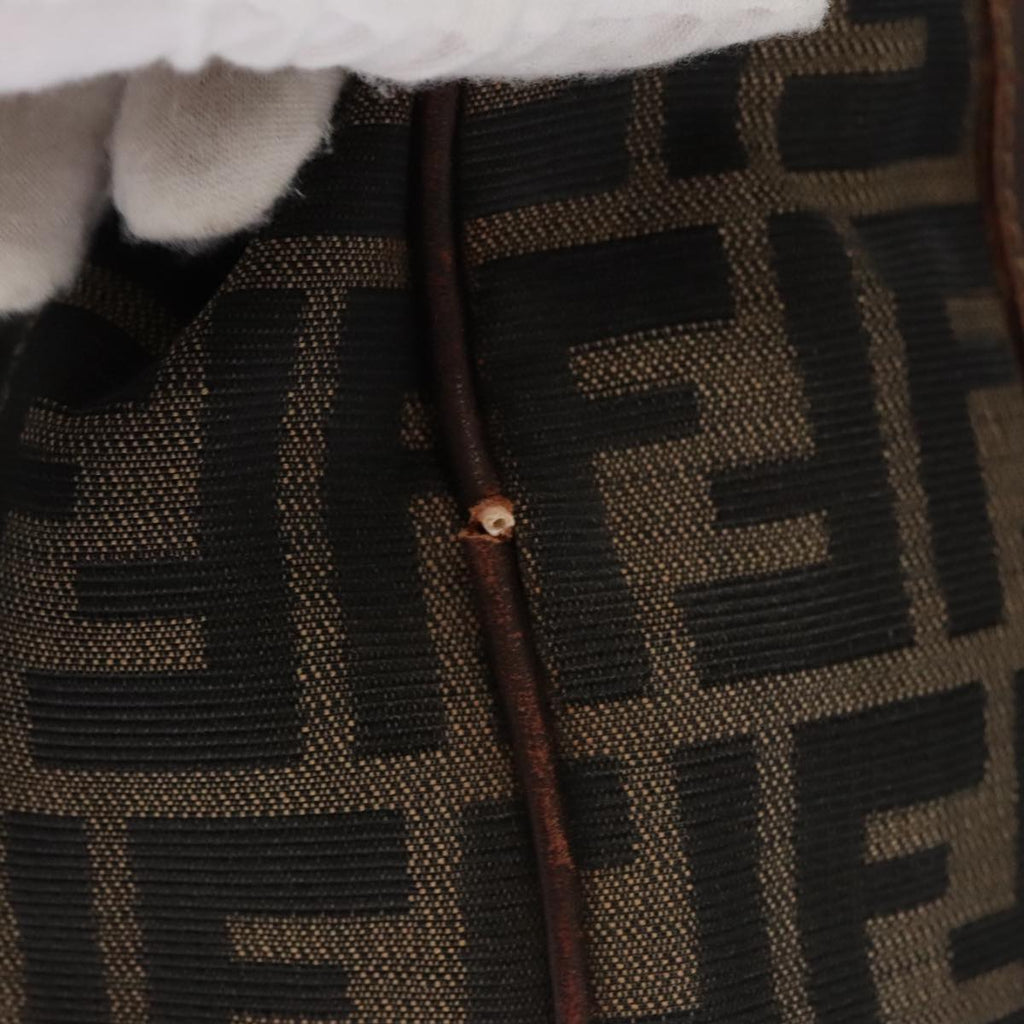 FENDI Zucca Canvas Vanity Pouch Brown Blackmr871