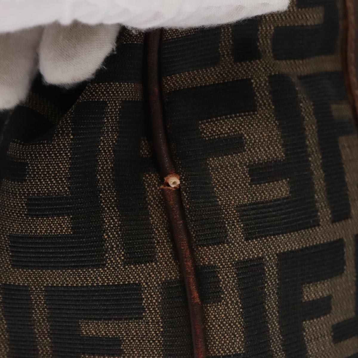 FENDI Zucca Canvas Vanity Pouch Brown Blackmr871