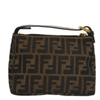 FENDI Zucca Canvas Accessory Pouch Brown Black goldmr873