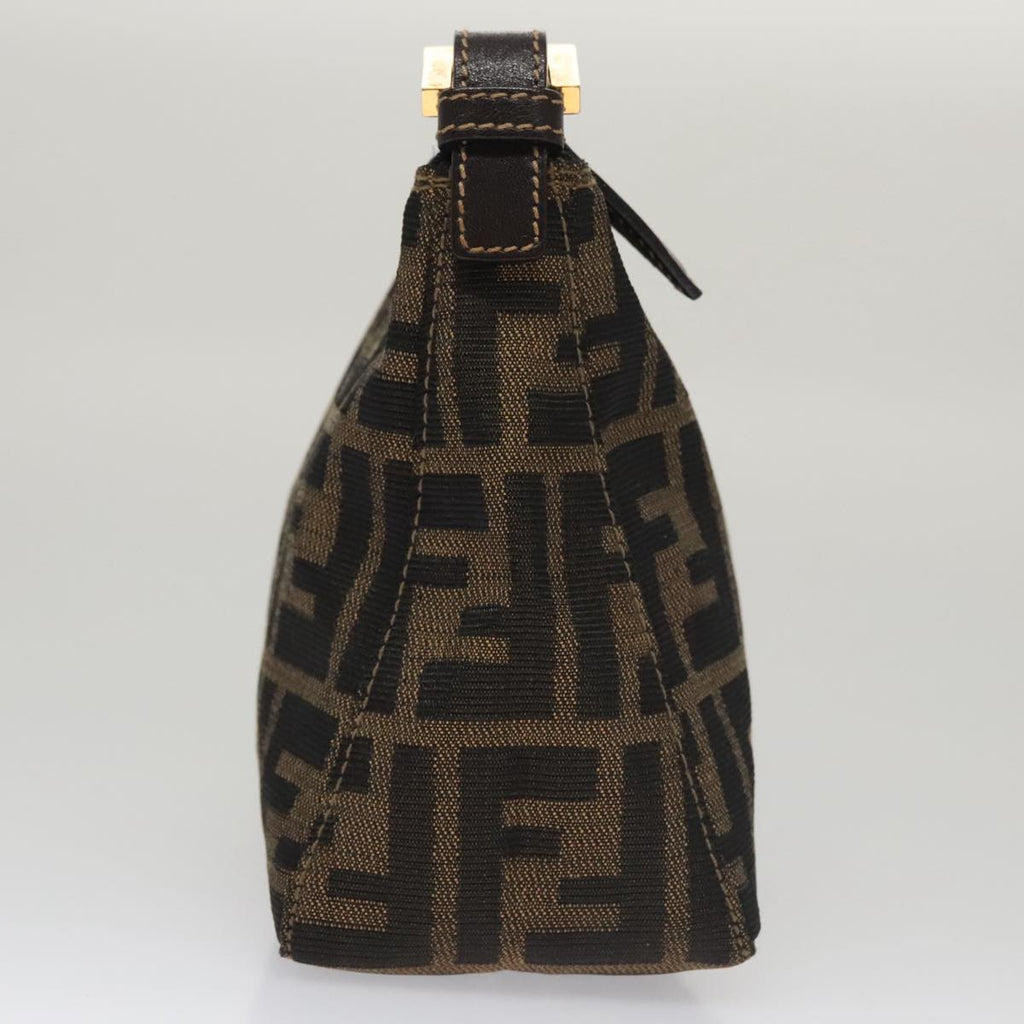 FENDI Zucca Canvas Accessory Pouch Brown Black goldmr873