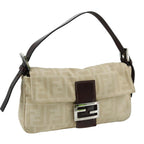 FENDI Zucca Canvas Mamma Baguette Shoulder Bag Beigemr875
