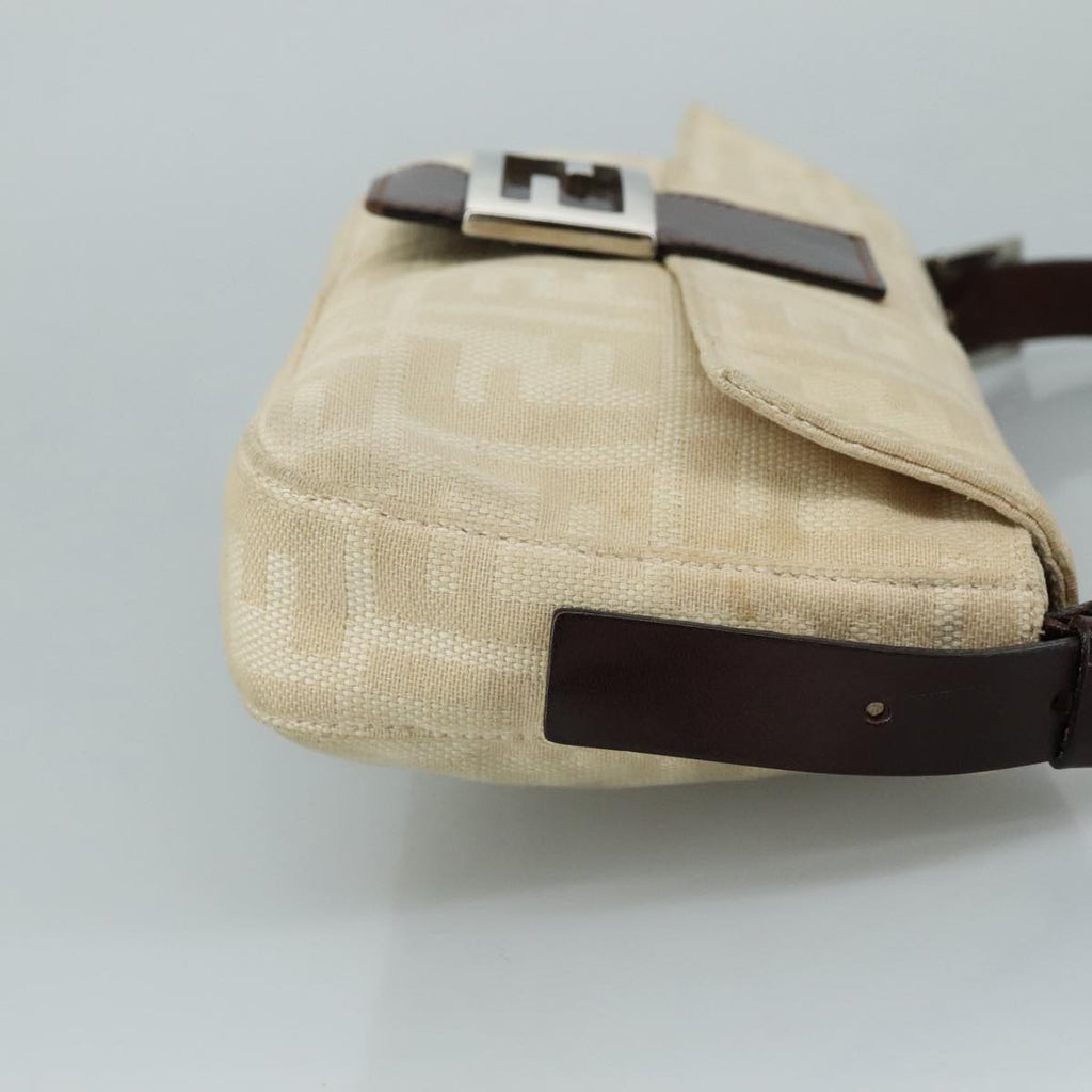 FENDI Zucca Canvas Mamma Baguette Shoulder Bag Beigemr875