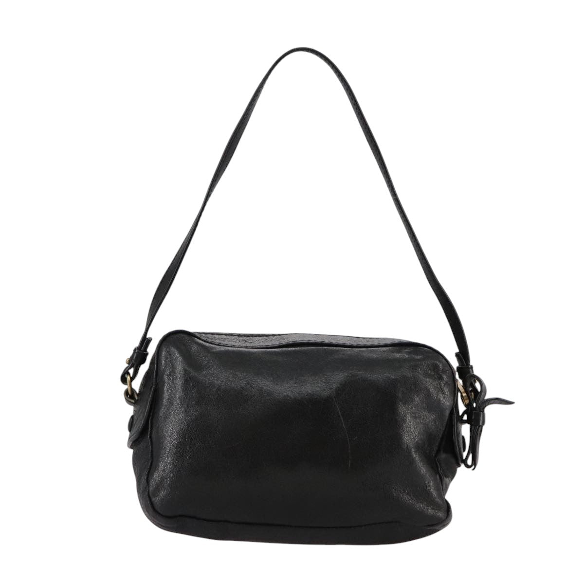 Chloe Shoulder Bag Leather Black Gold mr877