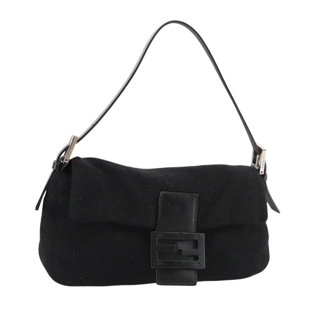 FENDI Mamma Baguette Shoulder Bag Knit Blackmr909A
