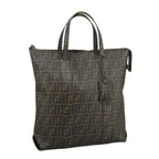 FENDI Zucca Canvas Tote Bag PVC Brown Black 7Va196mr923