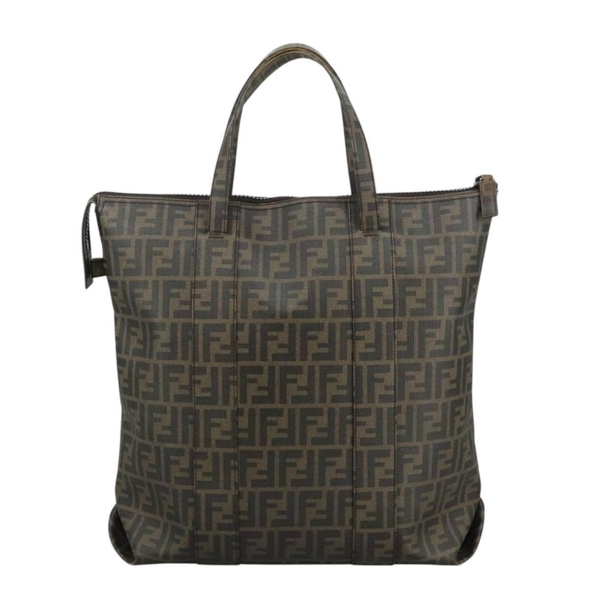 FENDI Zucca Canvas Tote Bag PVC Brown Black 7Va196mr923