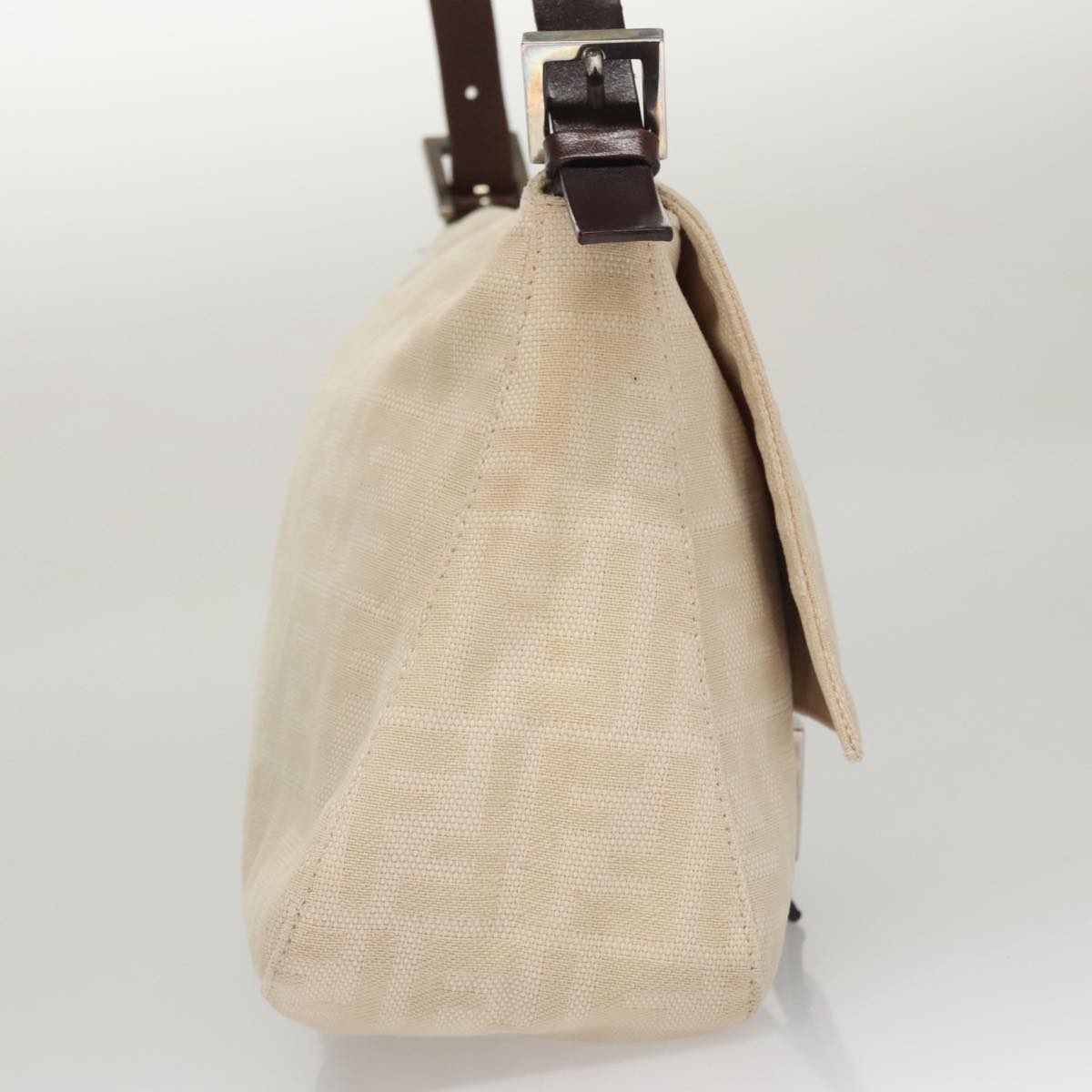 FENDI Zucca Canvas Mamma Baguette Shoulder Bag Beigemr928