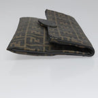 FENDI Zucca Canvas Clutch Bag PVC Brown Black goldmr981