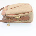 CELINE Macadam Canvas Shoulder Bag PVC Leather Beige  34678