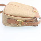 CELINE Macadam Canvas Shoulder Bag PVC Leather Beige  34678